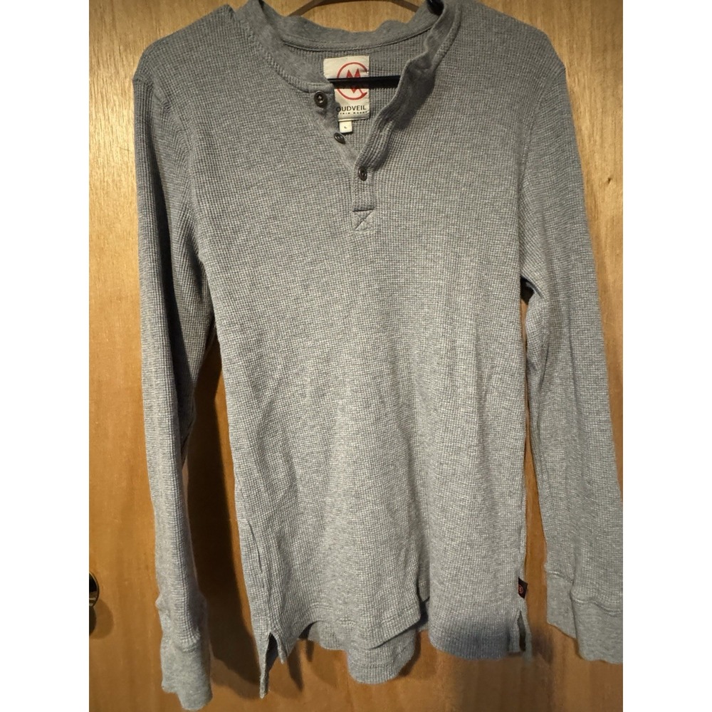 Cloudveil Size Large Gray Henley Thermal (D1)